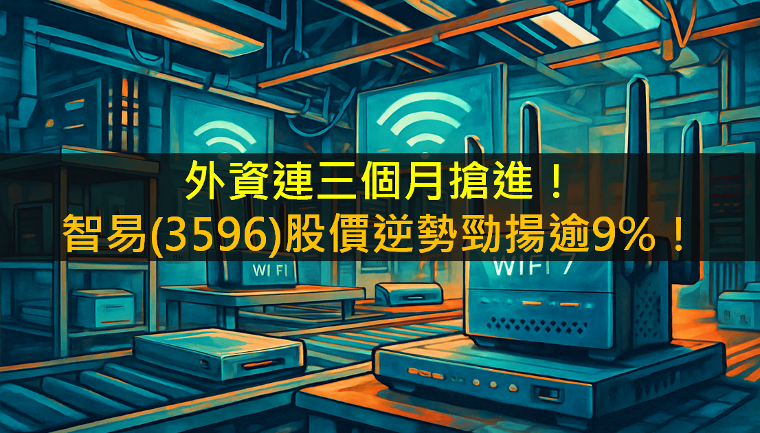 外資連三個月搶進！智易(3596)逆勢勁揚逾9％！