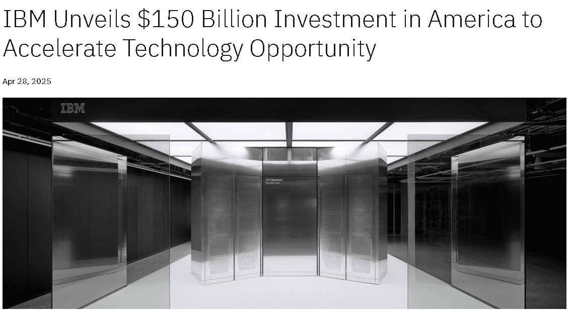 【匯金油整理】IBM 宣布對美國加碼投資 1,500 億