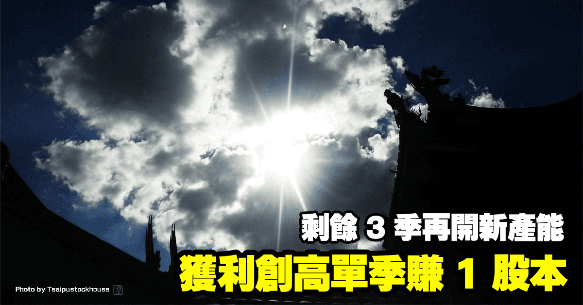 單季賺1股本，剩餘3季再開新產能，股價強攻漲停