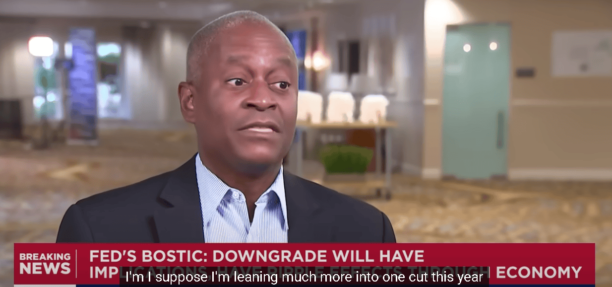 【匯金油整理】Bostic：「關注三方向，傾向2025降息一次。」