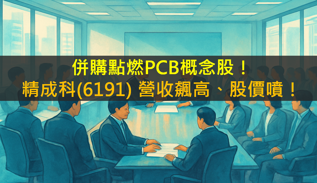 併購點燃PCB概念股!精成科(6191)營收飆高、股價噴!