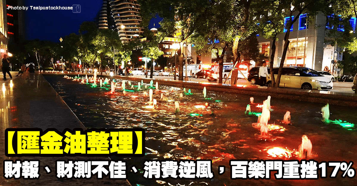 【匯金油整理】財報、財測不佳、消費逆風,百樂門重挫 17%