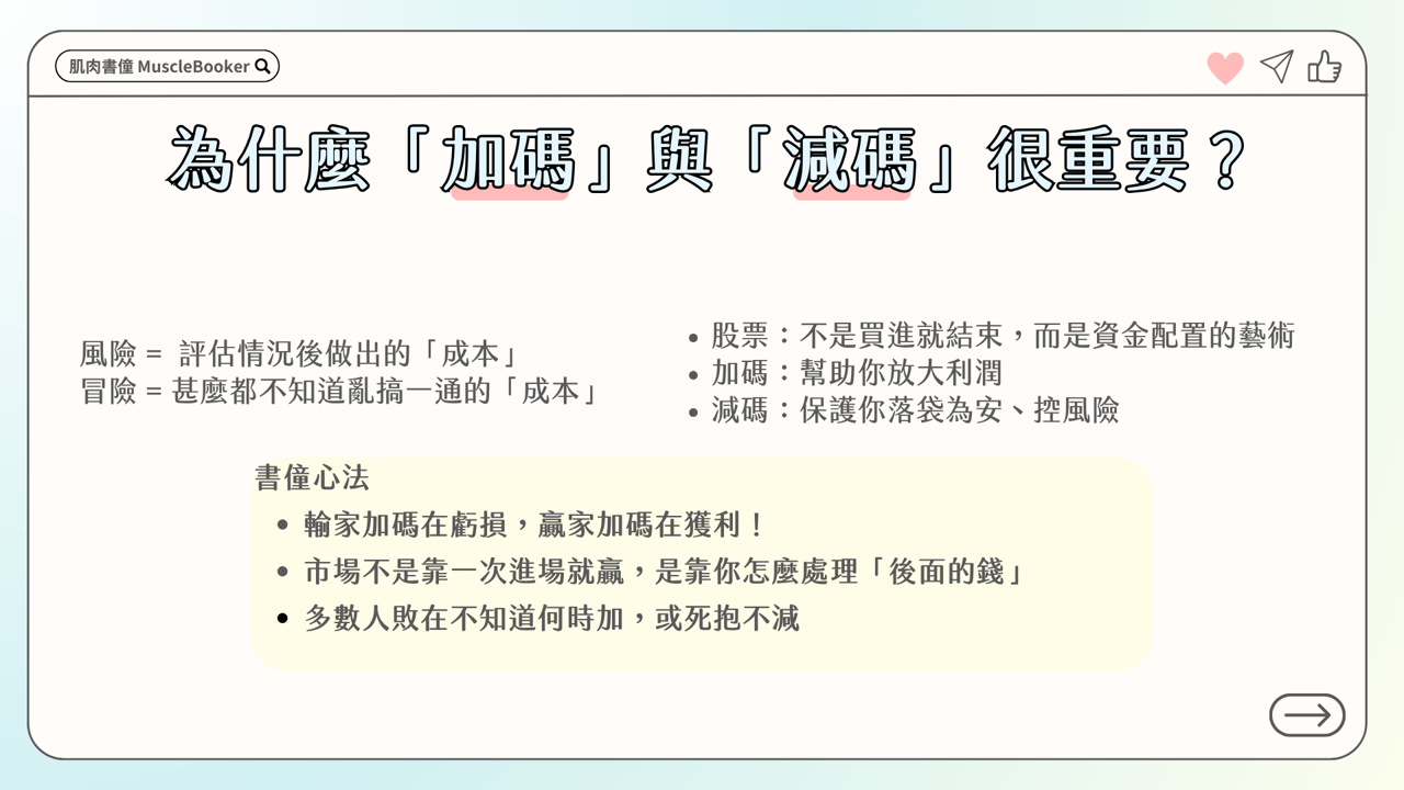 【教學篇】打造穩健勝率交易心法：股票加減與減碼原則