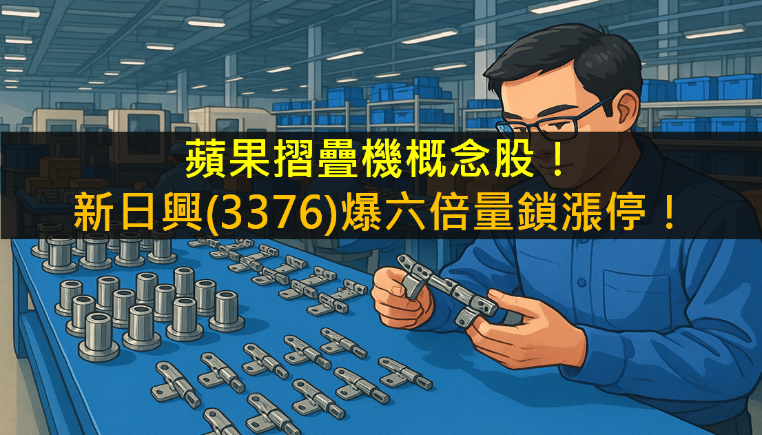 蘋果摺疊機概念股!新日興(3376)爆六倍量鎖漲停!
