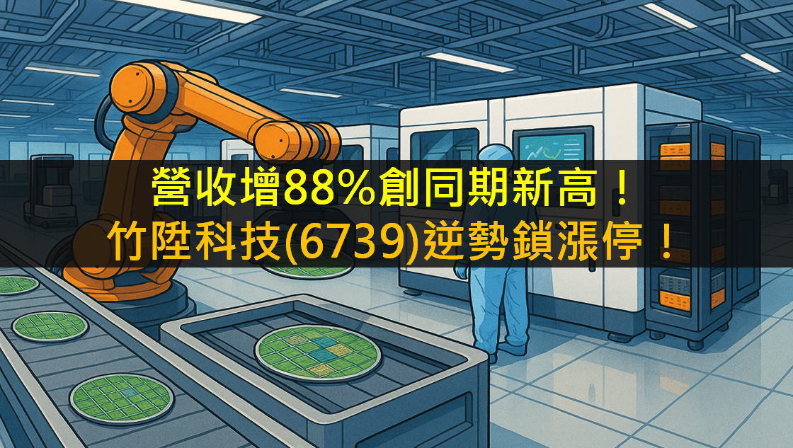 營收增88％創同期新高！竹陞科技(6739)逆勢鎖漲停！