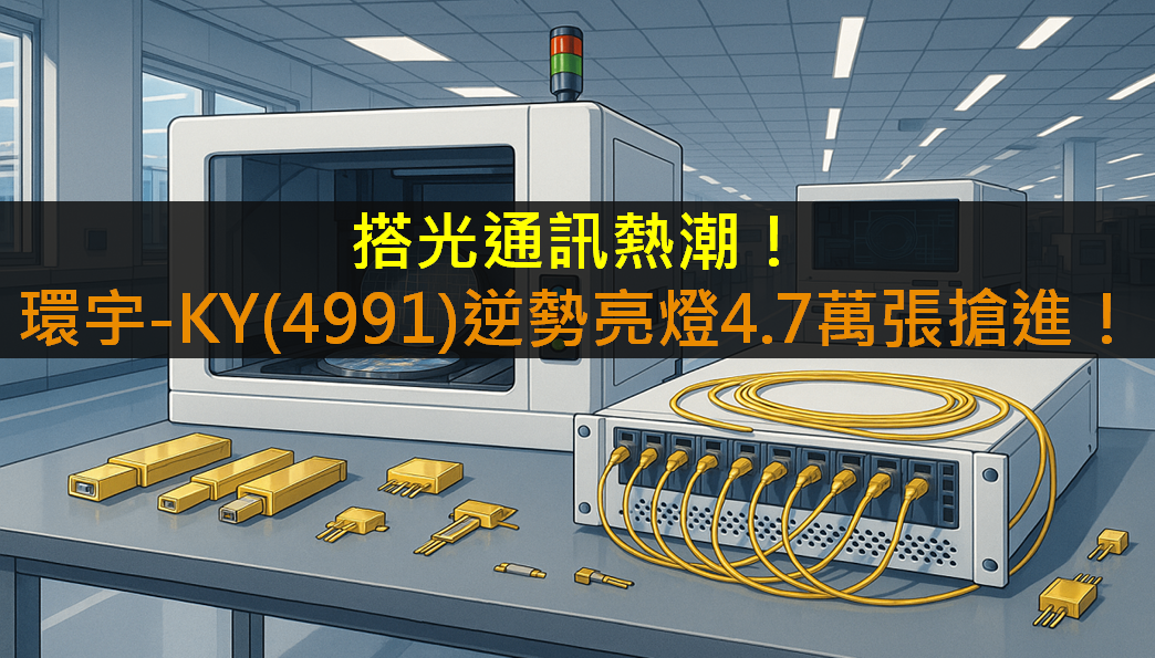 搭光通訊熱潮!環宇-KY(4991)逆勢亮燈4.7萬張搶進!