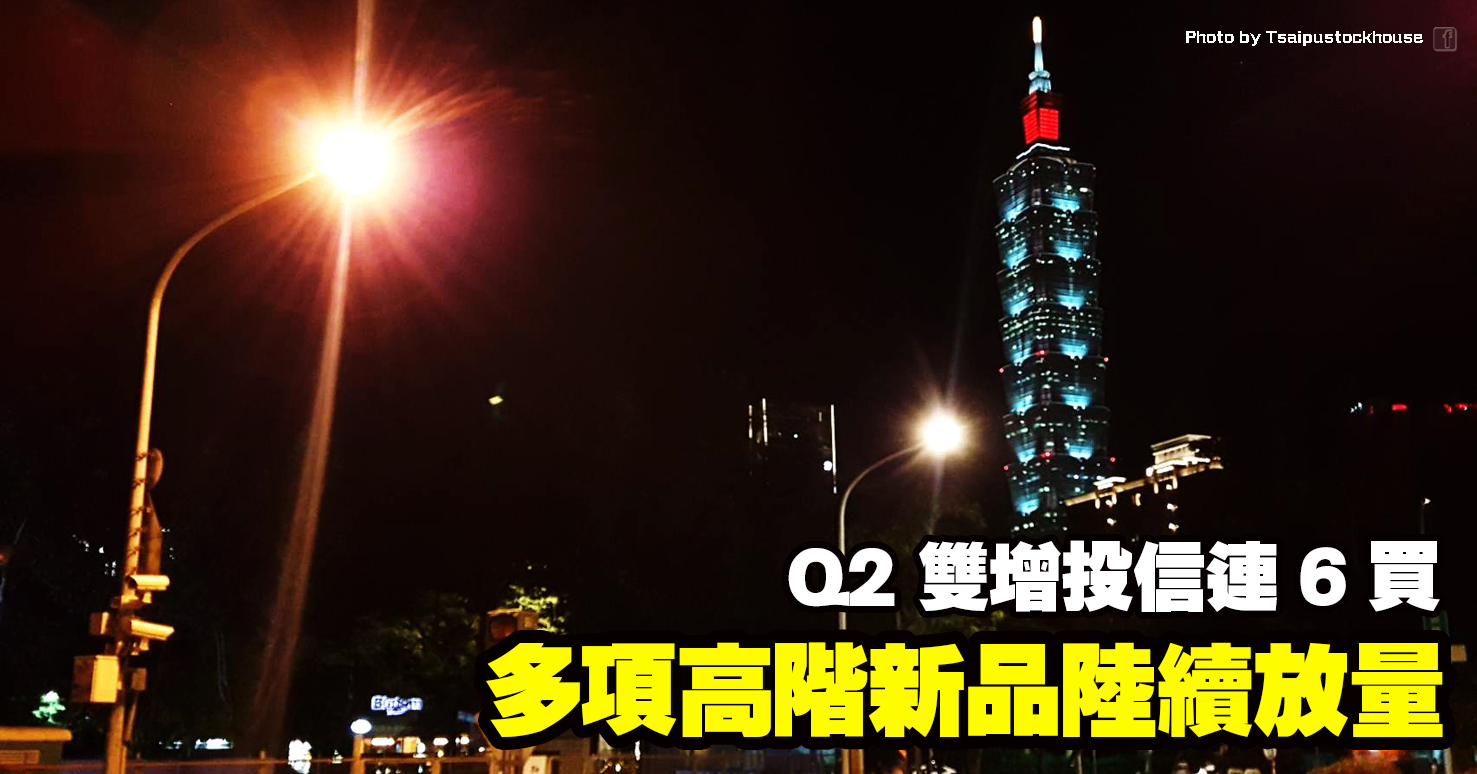 多項高階新品陸續放量,Q2 雙增投信連 6 買