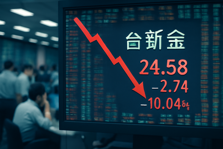 台新金今日股價重挫，外資賣超逾20萬張