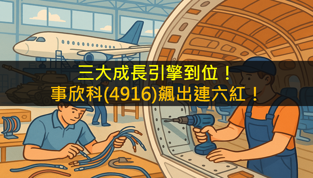 三大成長引擎到位!事欣科(4916)飆出連六紅!