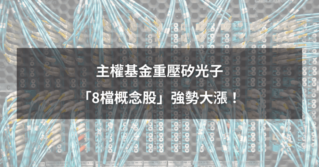 【最新消息】主權基金重壓矽光子，「8檔概念股」強勢大漲！