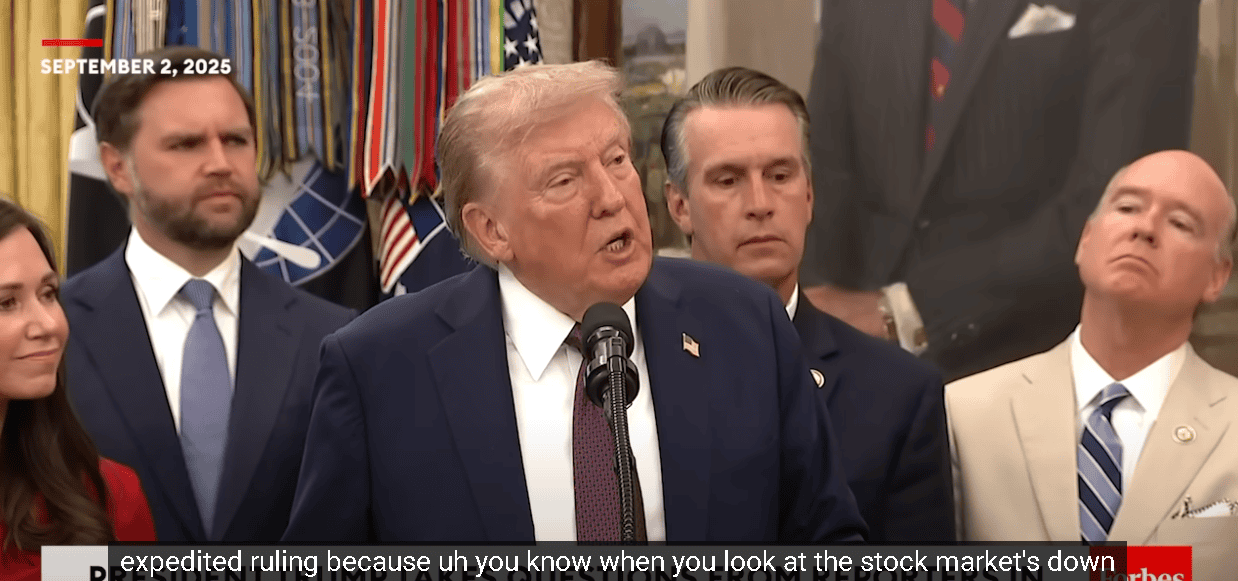 【匯金油整理】川普：「會去最高法院要求加速關稅裁決。」