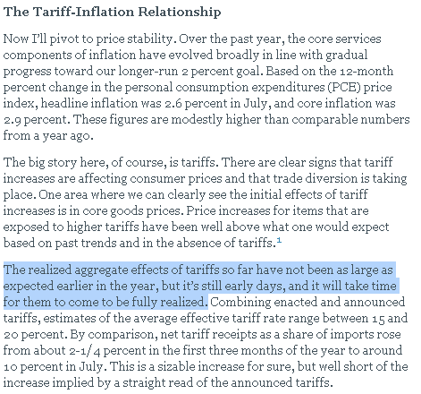 【匯金油整理】威廉姆斯：「關稅影響將持續到1H26。」