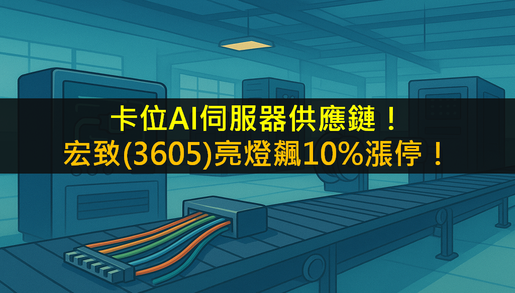 卡位AI伺服器供應鏈!宏致(3605)亮燈飆10%漲停!