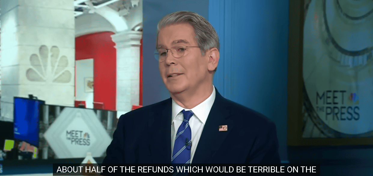 【匯金油整理】貝森特：「上訴失敗可能返還一半稅收。」