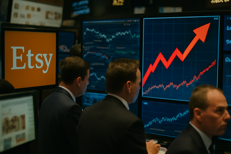 Etsy股價上漲6％，連續第四天走高，領漲美股市場