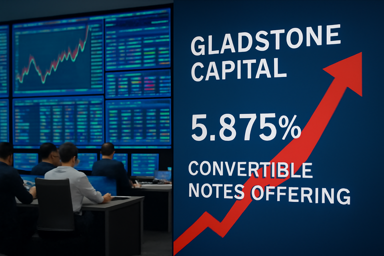 Gladstone Capital公開發行1.3億美元可轉換債券，利率5.875％