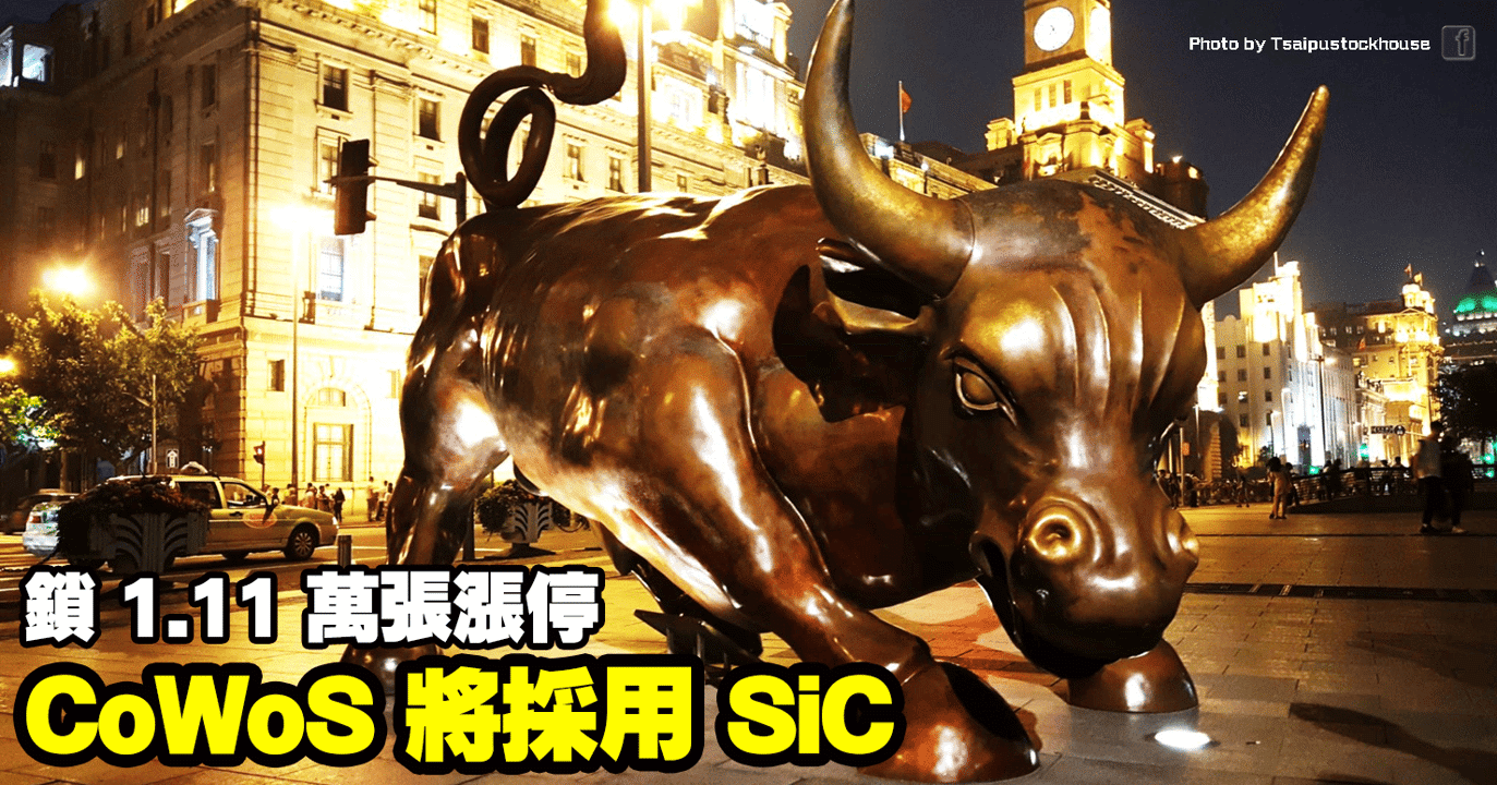 CoWoS 將採用 SiC,鎖 1.11 萬張漲停