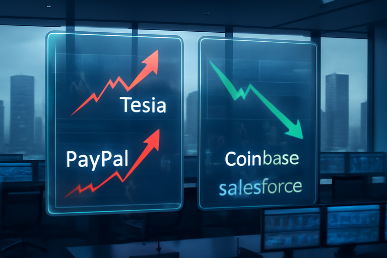 特斯拉與PayPal獲分析師看好，Coinbase與Salesforce遭降評