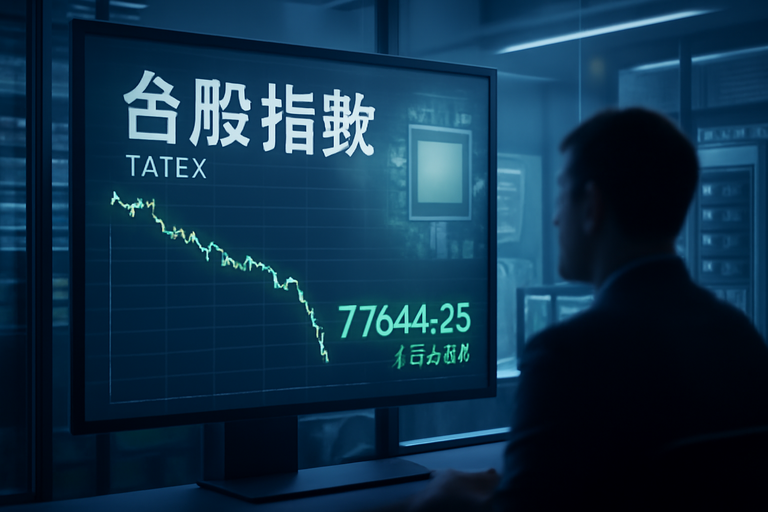 台積電股價下跌20元，最新報價1,320元，台股跌點162點