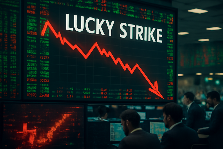 Lucky Strike股價下跌，受市場賣壓影響