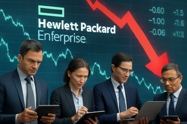 慧與科技(Hewlett Packard Enterprise)股價大跌，財測不如預期