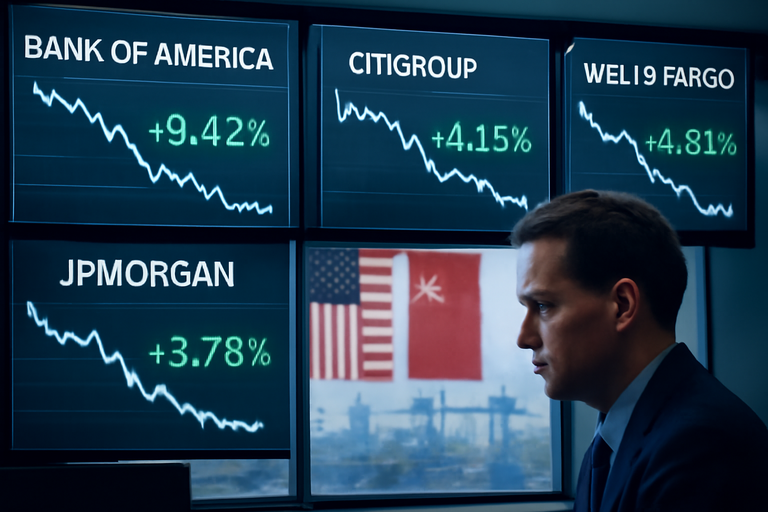 美國銀行股下跌，受中美貿易緊張影響