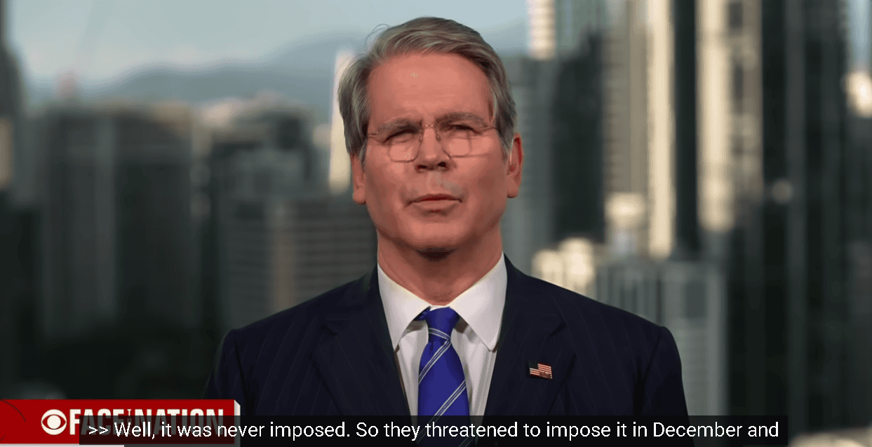 【匯金油整理】貝森特：「對中100％關稅的威脅已經解除。」