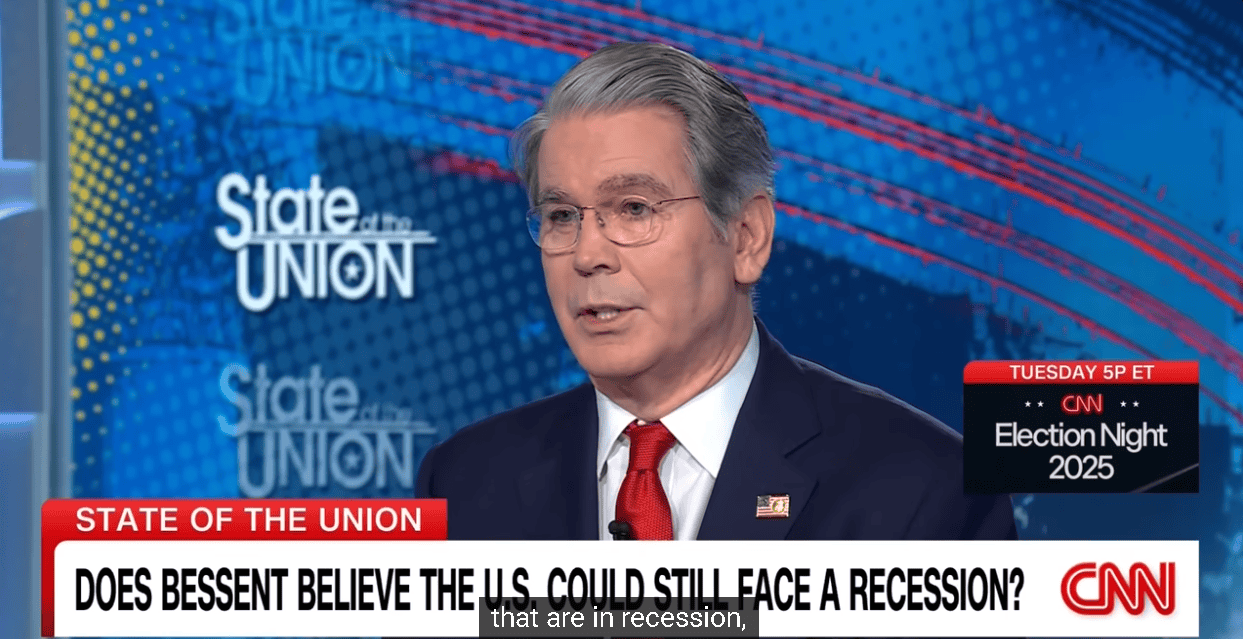 【匯金油整理】貝森特：「部分產業確實已陷入衰退。」