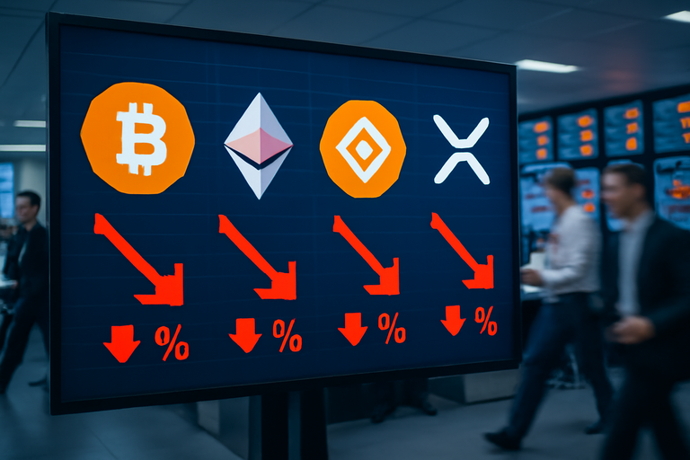 比特幣大幅回跌，主要加密貨幣相關股價承壓