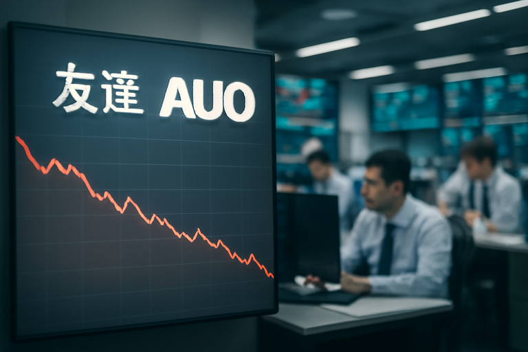【即時新聞】友達10月營收下降至209億元，月減14.4％，股價微幅下跌