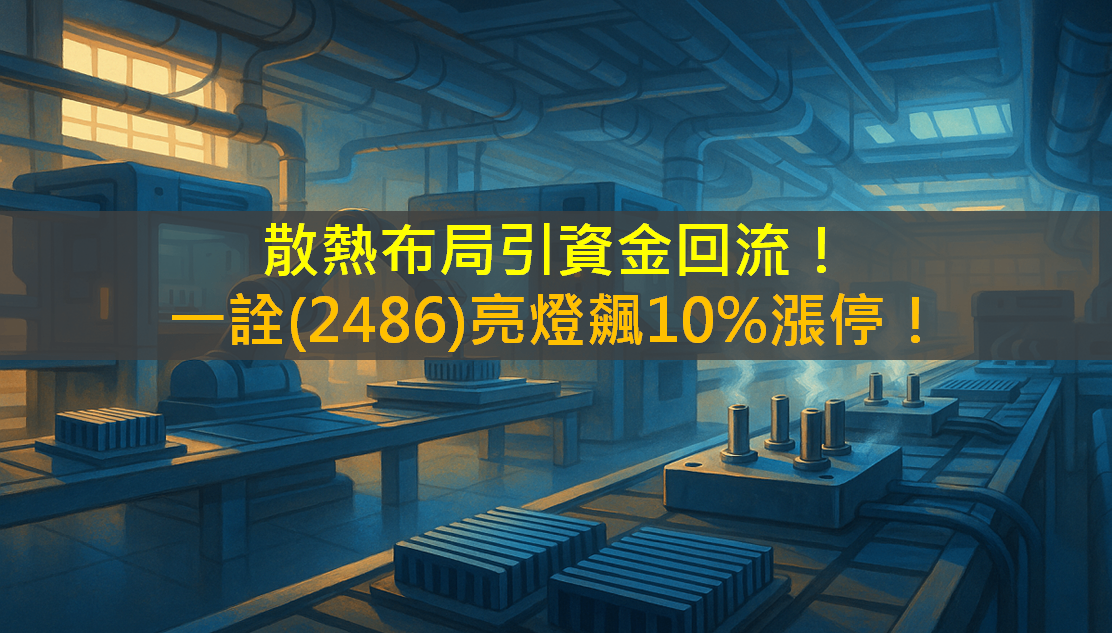 散熱布局引資金回流！一詮(2486)亮燈飆10％漲停！