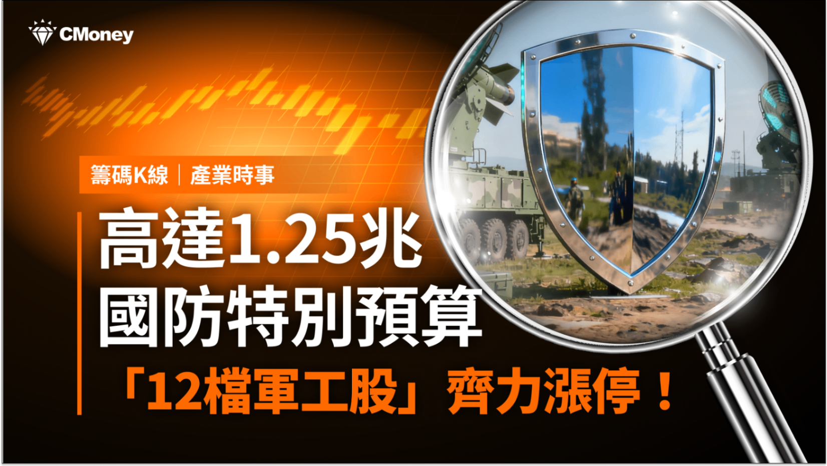 【最新消息】國防特別預算1.25兆，「12檔軍工股」齊力飆漲停！