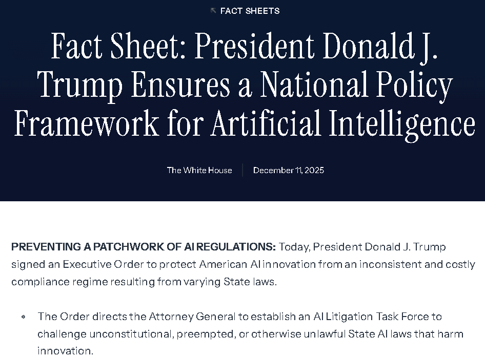 【匯金油整理】川普簽署AI行政命令，避免法律不同阻礙發展