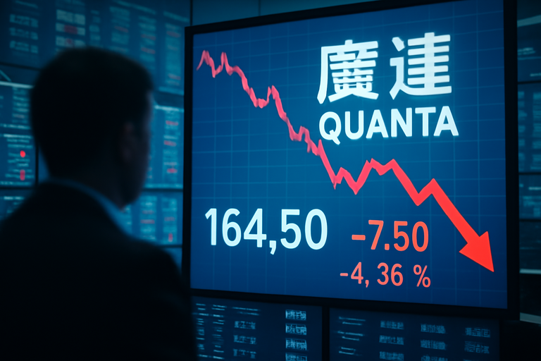 【即時新聞】廣達雖獲外資喊進卻不敵賣壓，今股價重挫逾2％創三個月新低