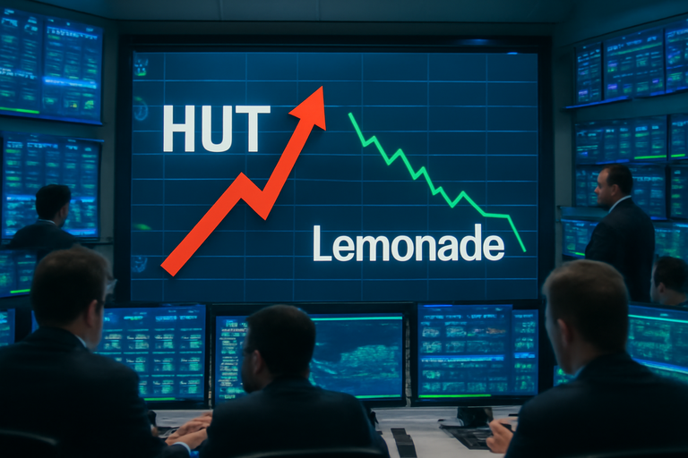 【即時新聞】Hut 8股價飆升,Lemonade則面臨下跌壓力