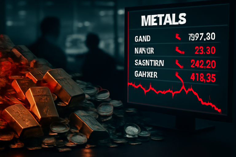 【即時新聞】CME調整保證金要求，金銀期貨大幅下跌