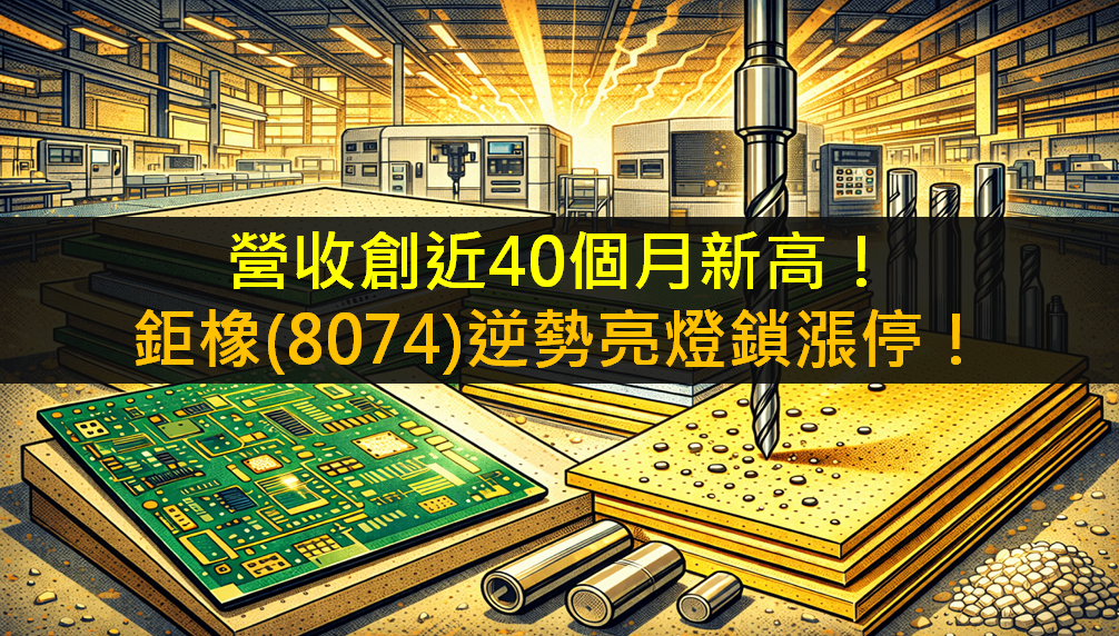 營收創近40個月新高!鉅橡(8074)逆勢亮燈鎖漲停!