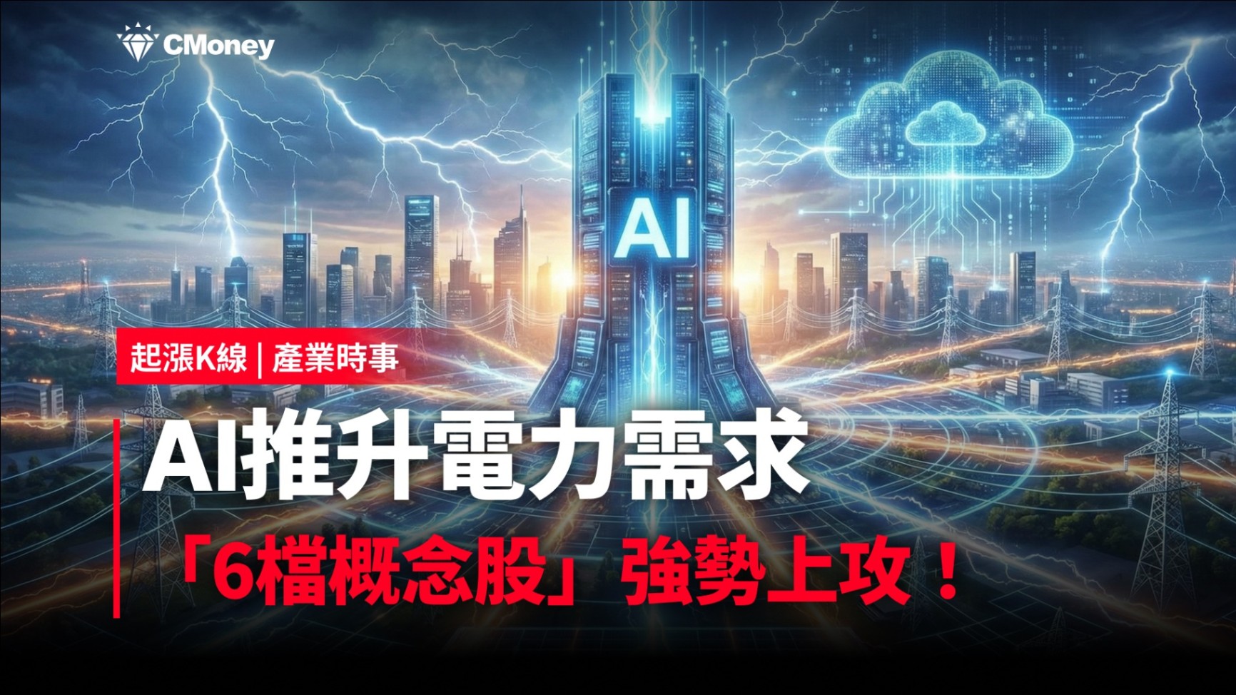 【最新消息】AI推升電力需求，「6檔概念股」強勢上攻！