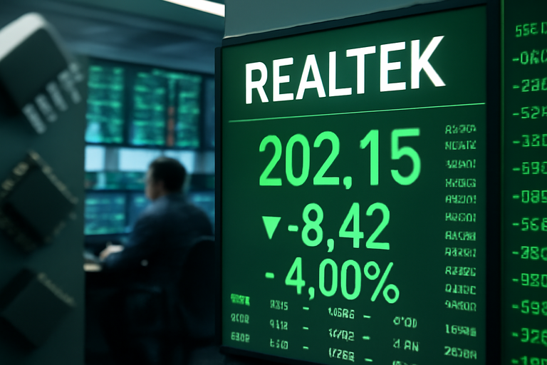 【即時新聞】瑞昱今日重挫逾7％ 輝達題材發酵引發獲利了結賣壓