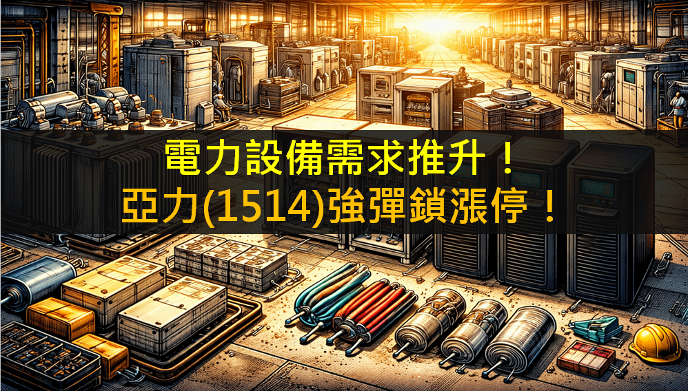 電力設備需求推升!亞力(1514)強彈鎖漲停!