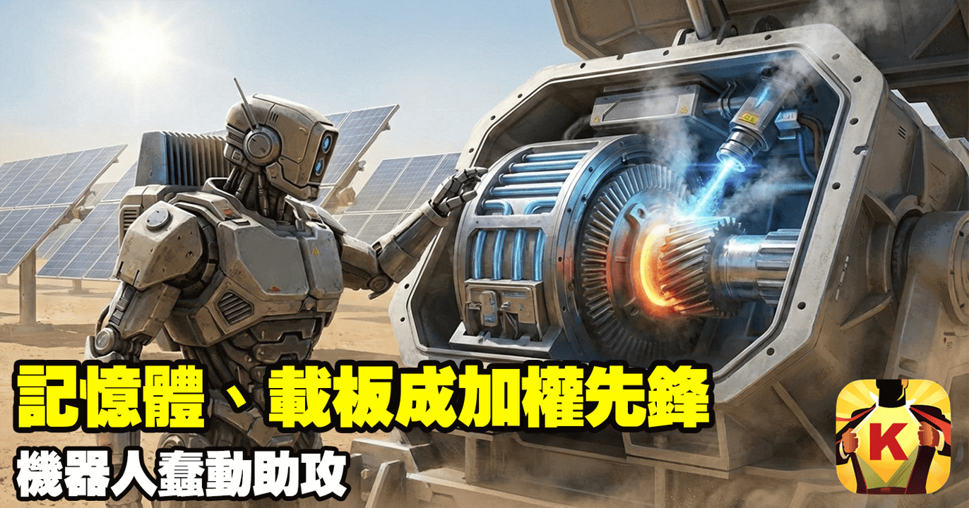 【台股盤後】記憶體、載板成加權先鋒,機器人蠢動助攻