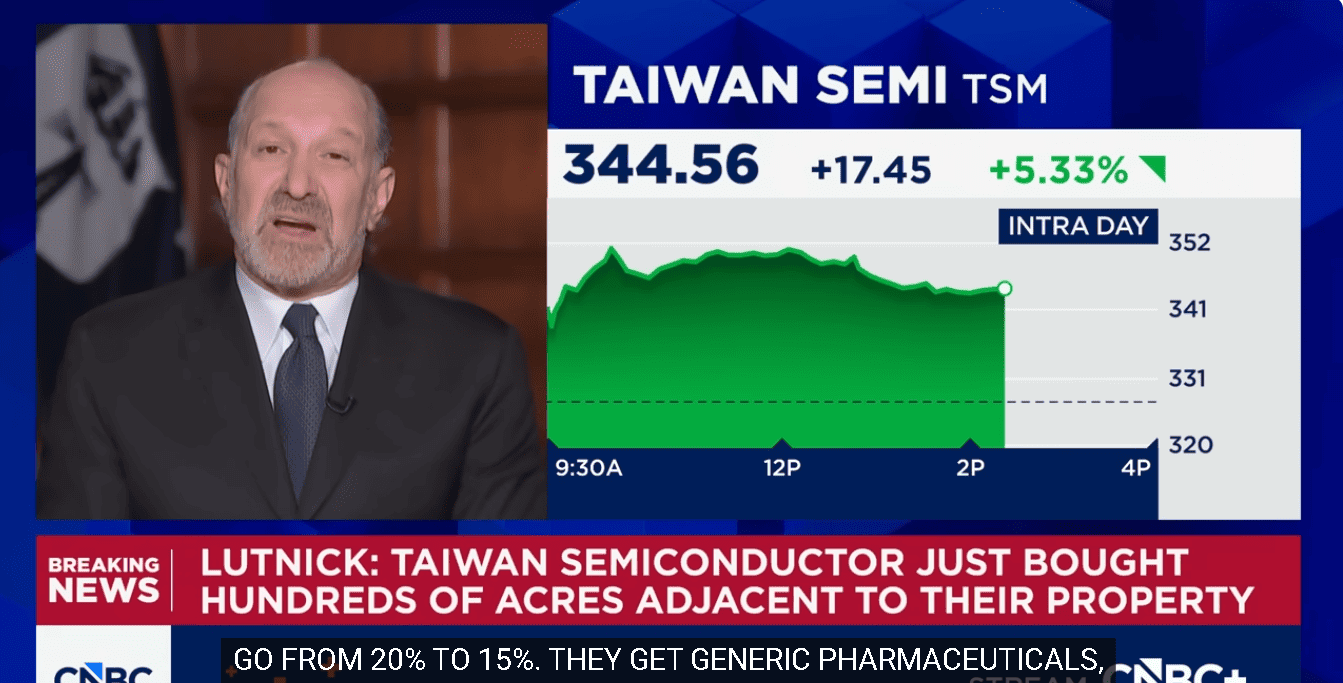 【匯金油整理】盧特尼克：目標是將台灣供應鏈40％移到美國