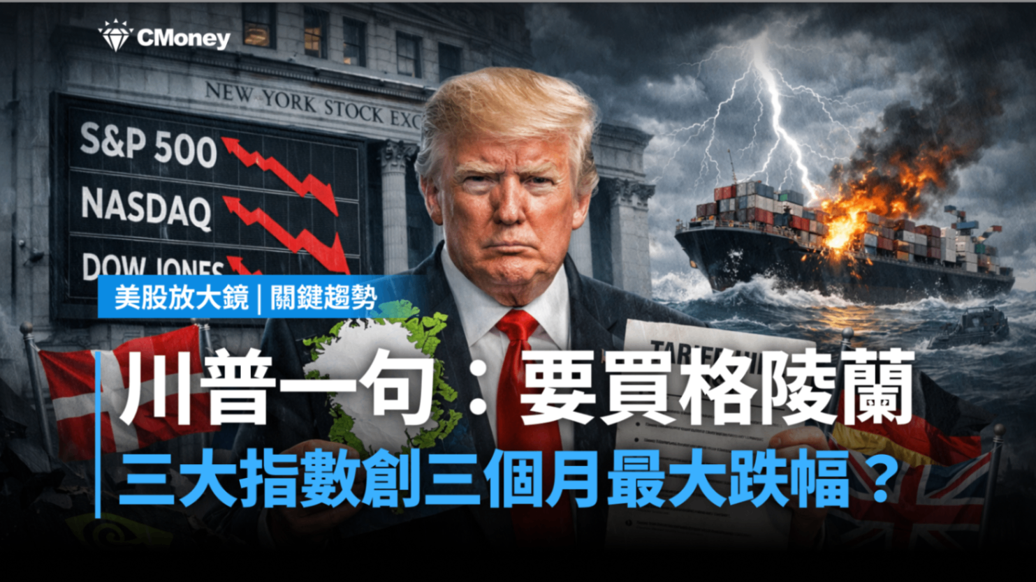 關鍵趨勢】川普一句：要買格陵蘭，三大指數創三個月最大跌幅？-莫紹晉| CMoney投資網誌