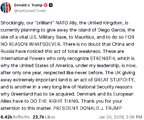 【匯金油整理】川普謀奪格陵蘭，歐盟恐凍結貿協通過