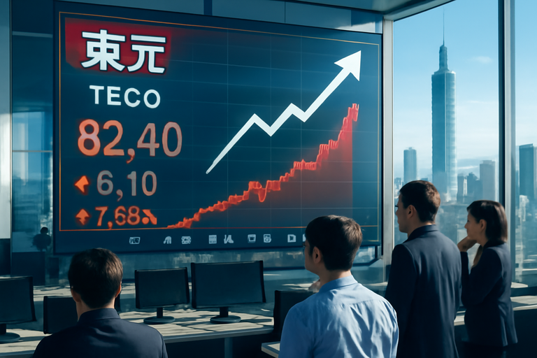 東元擠進成交熱門榜,單月營收成長逾15%創歷史新高