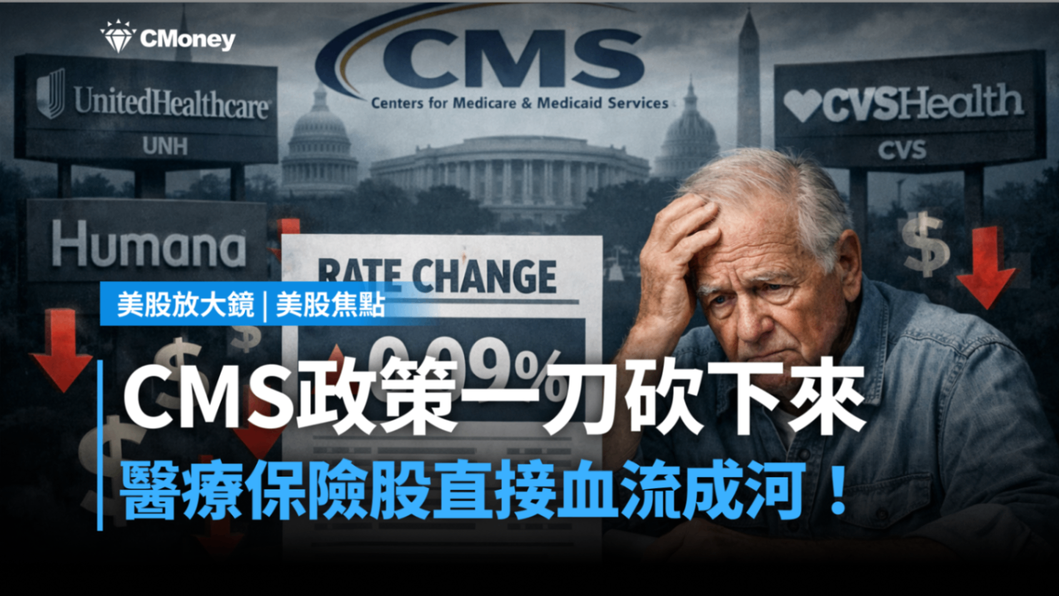 美股焦點】CMS政策一刀砍下來，醫療保險股直接血流成河！-莫紹晉| CMoney投資網誌
