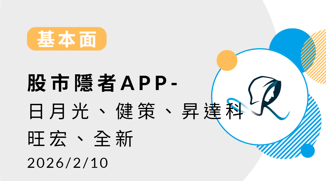 【基本面】贏勢股 APP選股-日月光、健策、昇達科、旺宏、全新-20260210
