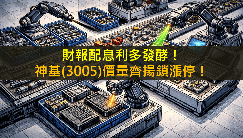 財報配息利多發酵！神基(3005)價量齊揚鎖漲停！