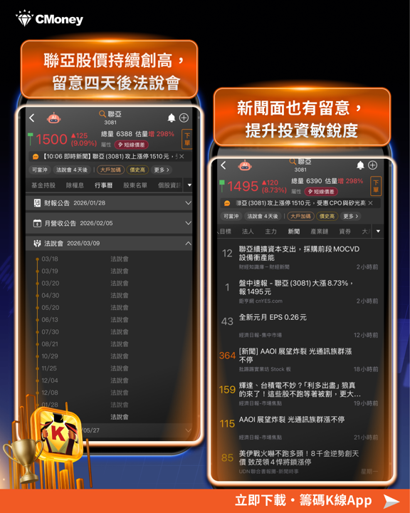 輝達40億卡位光通訊,6檔受惠股逆勢強彈!