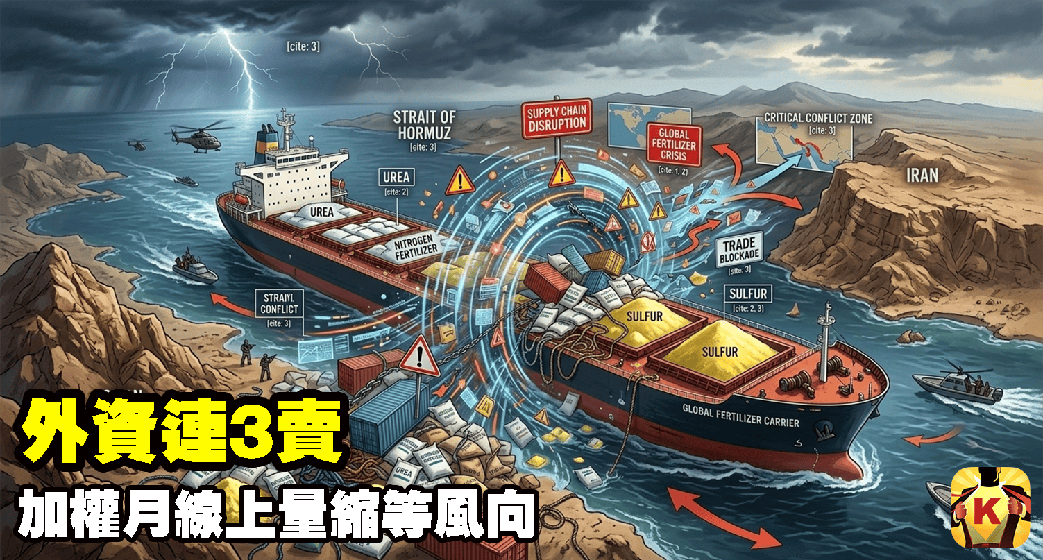 【台股盤後】外資連3賣，加權月線上量縮等風向